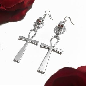 Ankh Skull Earrings